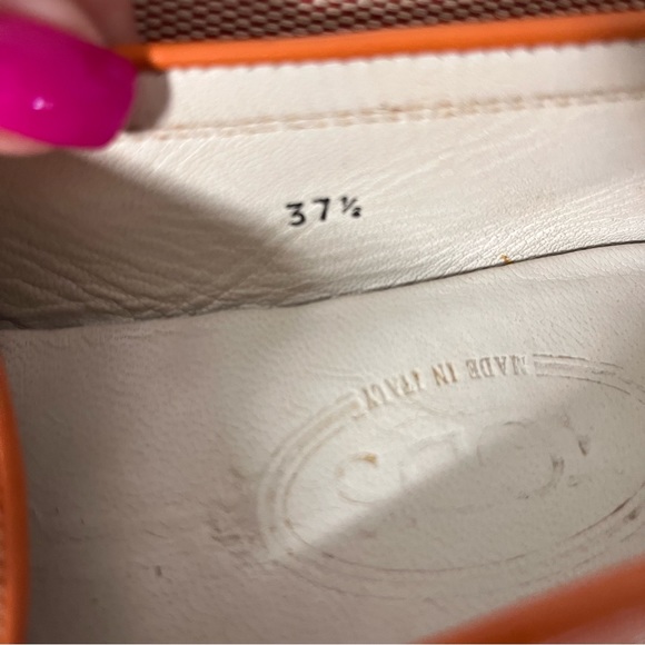 Tod's Driver Loafers Orange Leather size 7 - Picture 6 of 6